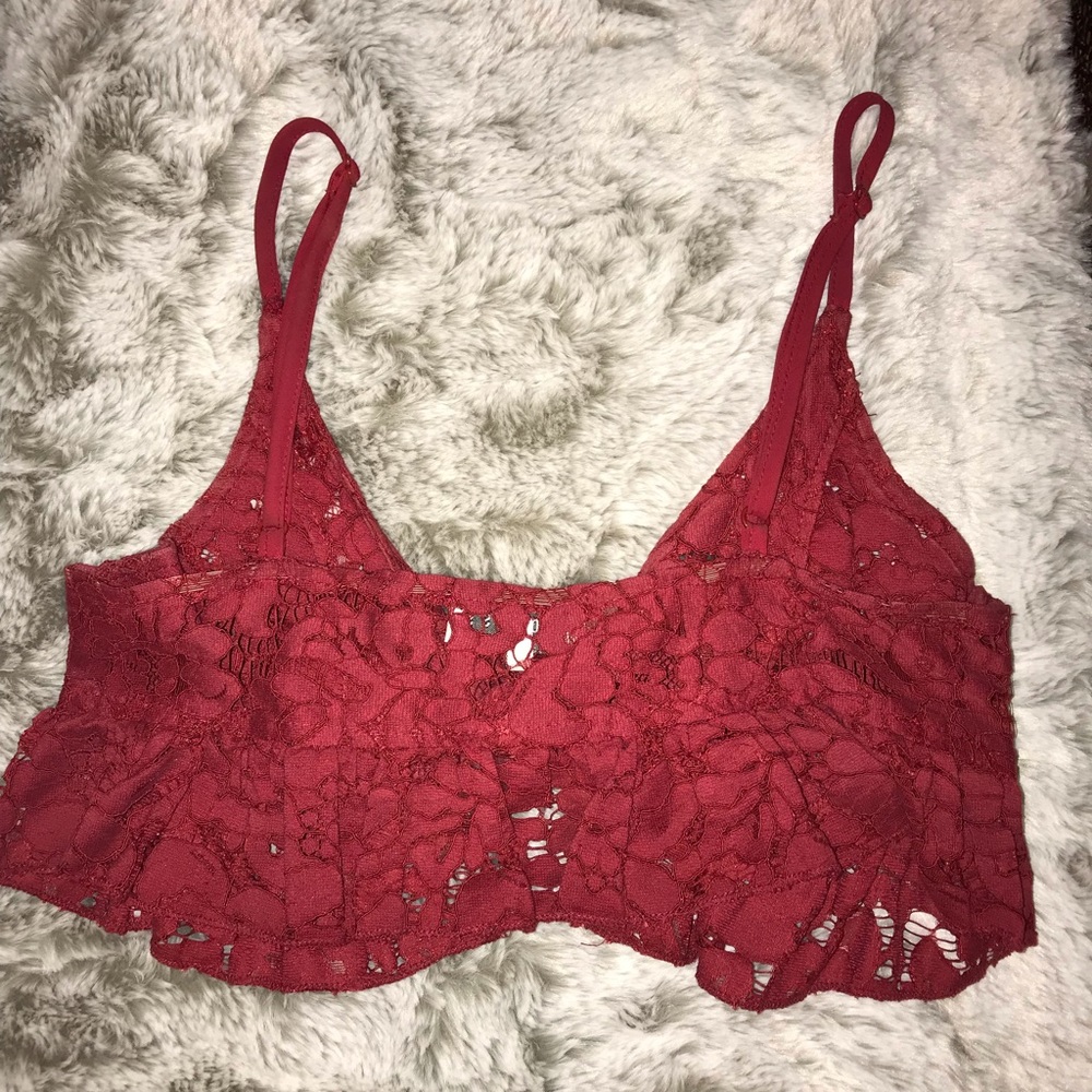 Red tie bralette/crop top - Picture 2 of 2